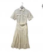 theoryセオリー）の古着「Sleek Poplin 3 Pleated Wrap Dress」｜アイボリー