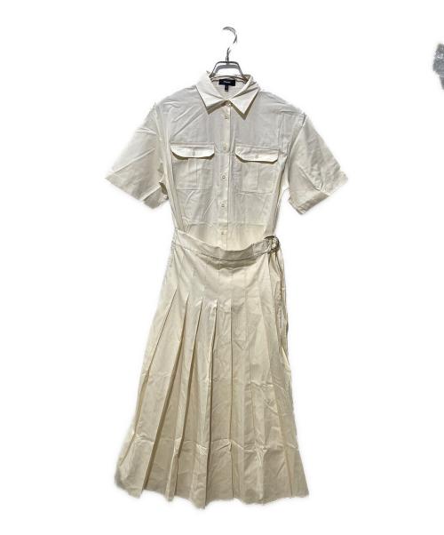 theory（セオリー）theory (セオリー) Sleek Poplin 3 Pleated Wrap Dress アイボリー サイズ:2の古着・服飾アイテム