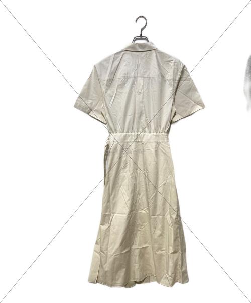 theory（セオリー）theory (セオリー) Sleek Poplin 3 Pleated Wrap Dress アイボリー サイズ:2の古着・服飾アイテム