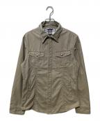 BURBERRY BLACK LABELバーバリーブラックレーベル）の古着「襟芯シャツジャケット」｜ベージュ