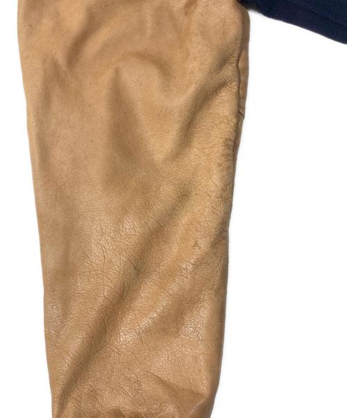 Golden Bear（ゴールデンベア）Golden Bear (ゴールデンベア) レザー切替スタジャン ネイビー×ブラウン サイズ:Lの古着・服飾アイテム