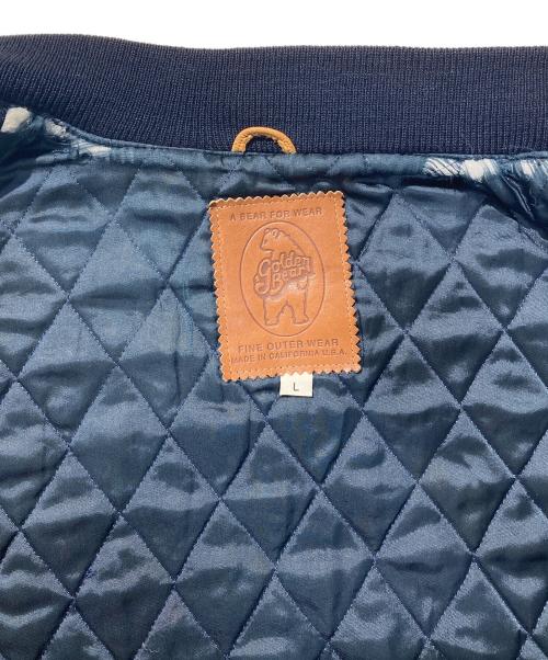 Golden Bear（ゴールデンベア）Golden Bear (ゴールデンベア) レザー切替スタジャン ネイビー×ブラウン サイズ:Lの古着・服飾アイテム