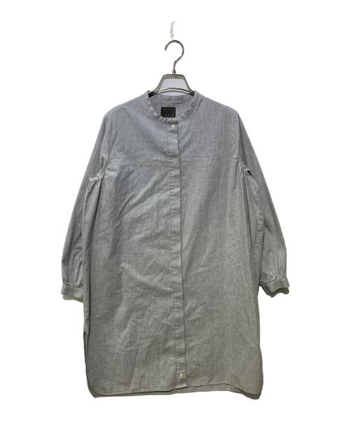 オローネ（オローネ）オローネ (オローネ) バンドカラーシャツワンピース グレー サイズ:サイズの古着・服飾アイテム