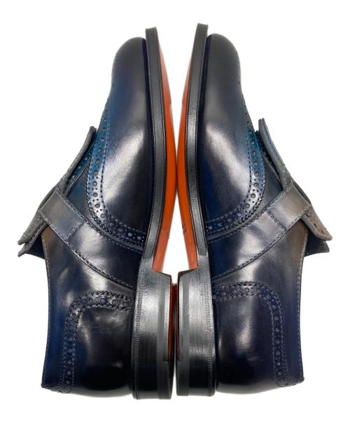 Santoni（サントーニ）Santoni (サントーニ) フリンジモンクストラップシューズ ブルー サイズ:UKG 7の古着・服飾アイテム