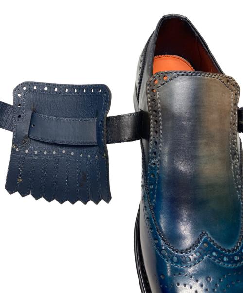 Santoni（サントーニ）Santoni (サントーニ) フリンジモンクストラップシューズ ブルー サイズ:UKG 7の古着・服飾アイテム