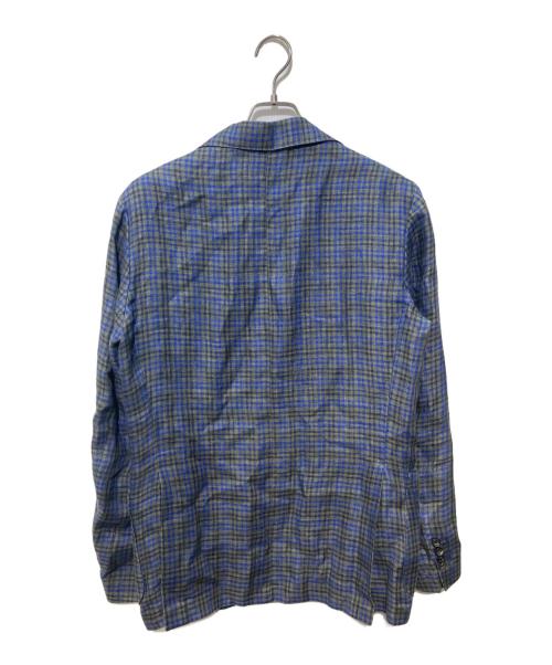sartorio（サルトリオ）SARTORIO (サルトリオ) チェック柄テーラードジャケット ブルー×グレー サイズ:FREEの古着・服飾アイテム