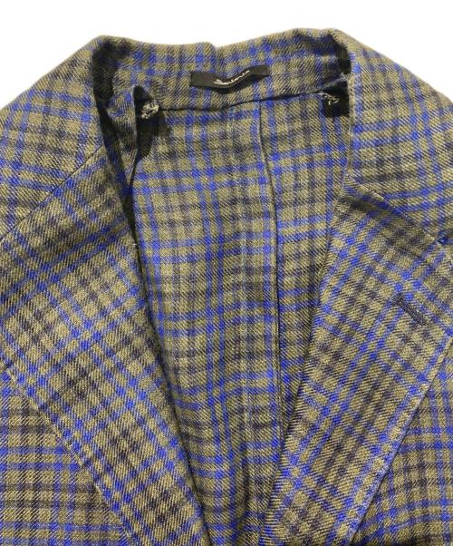 sartorio（サルトリオ）SARTORIO (サルトリオ) チェック柄テーラードジャケット ブルー×グレー サイズ:FREEの古着・服飾アイテム