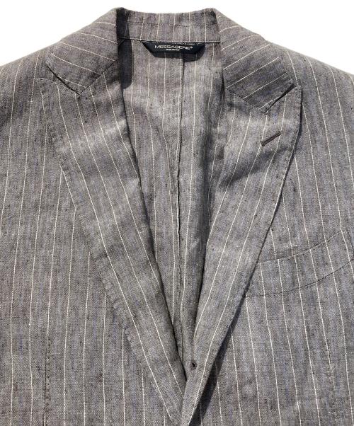 messagerie（メッサジェリエ）messagerie (メッサジェリエ) 段返り3Bリネンジャケット グレー サイズ:48の古着・服飾アイテム