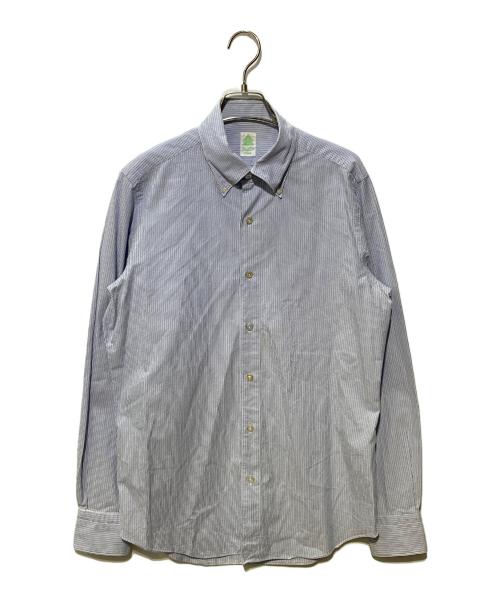 finamore（フィナモレ）finamore (フィナモレ) ストライプBDシャツ スカイブルー サイズ:40の古着・服飾アイテム