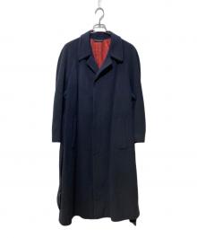 BARNEYS NEWYORK×KilgourFrench&Stanbury（バーニーズ・ニューヨーク×キルガーフレンチ＆スタンバリ）の古着「マキシ丈ベルテッドステンカラーコート」｜ブラック