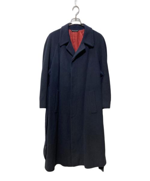 BARNEYS NEWYORK（バーニーズ・ニューヨーク）BARNEYS NEWYORK (バーニーズ・ニューヨーク) KilgourFrench&Stanbury (キルガーフレンチ＆スタンバリ) マキシ丈ベルテッドステンカラーコート ブラック サイズ:SIZE 38の古着・服飾アイテム