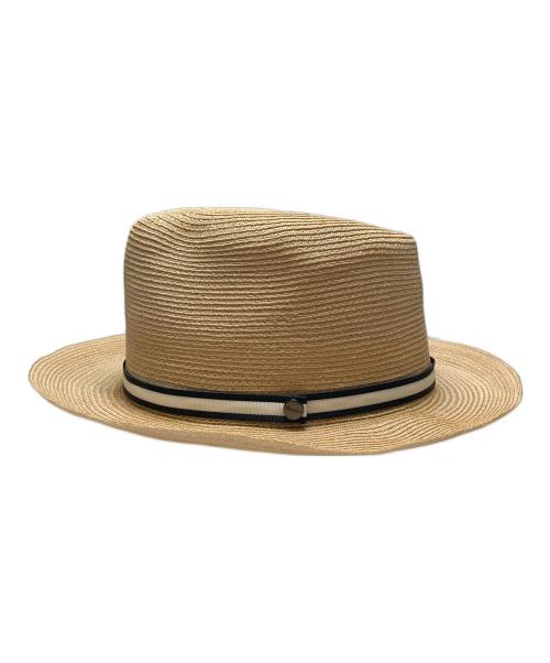 BORSALINO（ボルサリーノ）BORSALINO (ボルサリーノ) ラフィア クロッシェミディアムブリム ローラブル ベージュ サイズ:UK7 1/2 61の古着・服飾アイテム