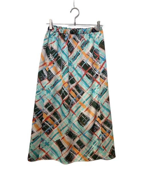 BALLSEY（ボールジィ）BALLSEY (ボールジィ) プラッドペイントプリント イージーラップスカート マルチカラー サイズ:SIZE34の古着・服飾アイテム
