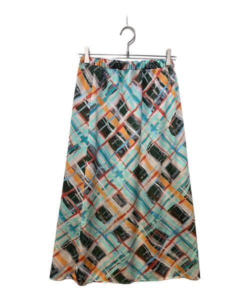 BALLSEY（ボールジィ）BALLSEY (ボールジィ) プラッドペイントプリント イージーラップスカート マルチカラー サイズ:SIZE34の古着・服飾アイテム