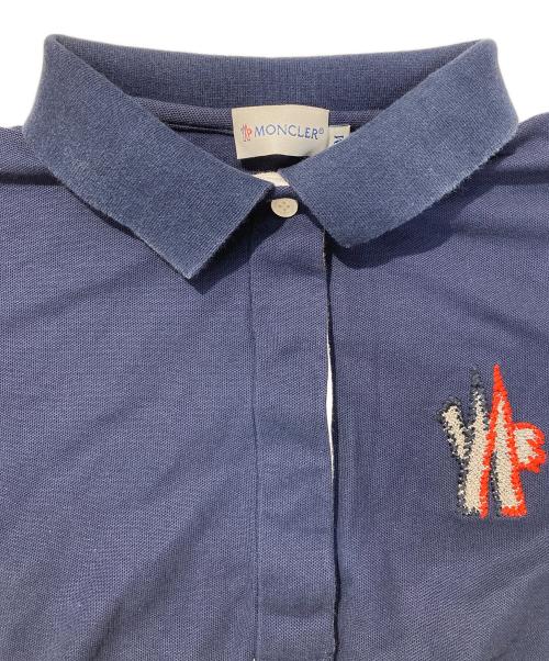 MONCLER（モンクレール）MONCLER (モンクレール) ラメロゴショートスリーブポロシャツ ネイビー サイズ:Mの古着・服飾アイテム