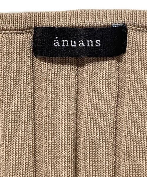 anuans（アニュアンス）anuans (アニュアンス) ワイドリブストレートニットワンピース ベージュ サイズ:Fの古着・服飾アイテム