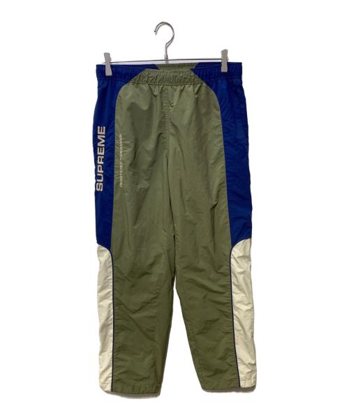 SUPREME（シュプリーム）Supreme (シュプリーム) Paneled  Track Pant オリーブ×ブルー サイズ:Sの古着・服飾アイテム