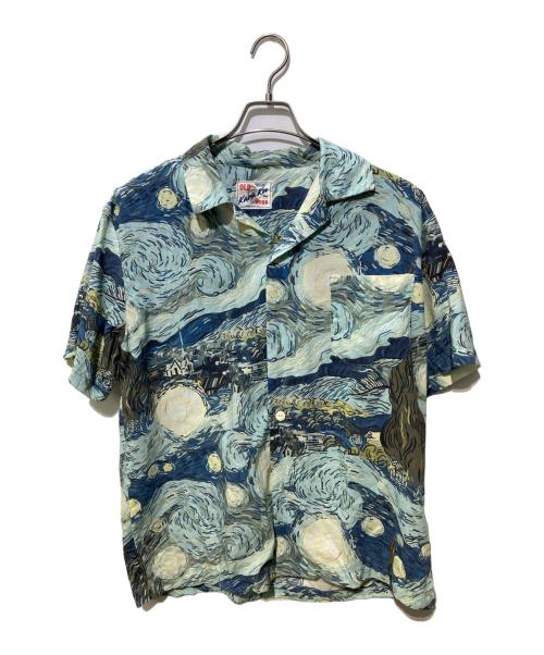 karaku（カラク）karaku (カラク) ゴッホ総柄シャツ ブルー サイズ:Ⅿの古着・服飾アイテム