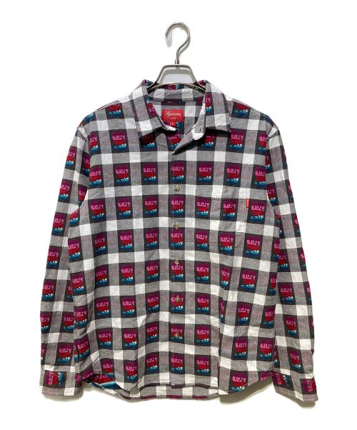 SUPREME（シュプリーム）SUPREME (シュプリーム) Rose Buffalo Plaid Shirt グレー×ピンク サイズ:Sの古着・服飾アイテム
