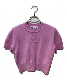 ALEXANDER WANG（アレキサンダー・ワン）の古着「ロゴエンボスクロップドニット」｜ピンク
