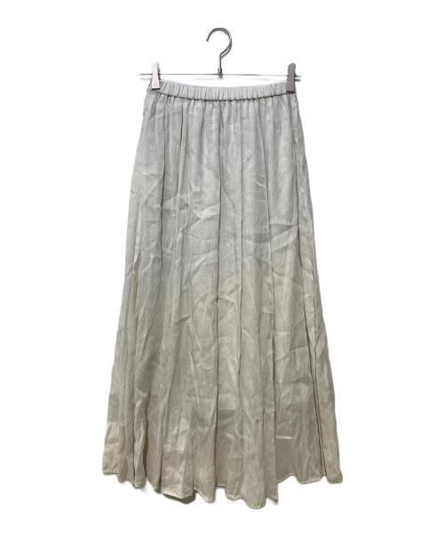 Spick and Span（スピック＆スパン）Spick and Span (スピック＆スパン) ラミーブレンドギャザーフレアスカート ベージュ サイズ:36の古着・服飾アイテム