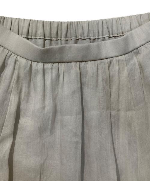 Spick and Span（スピック＆スパン）Spick and Span (スピック＆スパン) ラミーブレンドギャザーフレアスカート ベージュ サイズ:36の古着・服飾アイテム