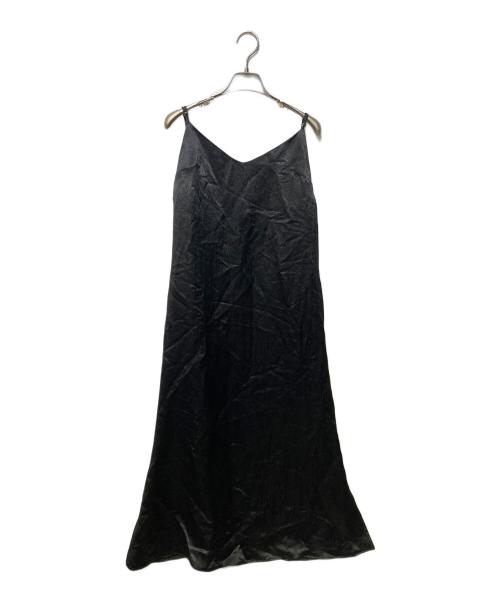 Noble（ノーブル）Noble (ノーブル) サテンキャミソールワンピース ブラック サイズ:FREEの古着・服飾アイテム