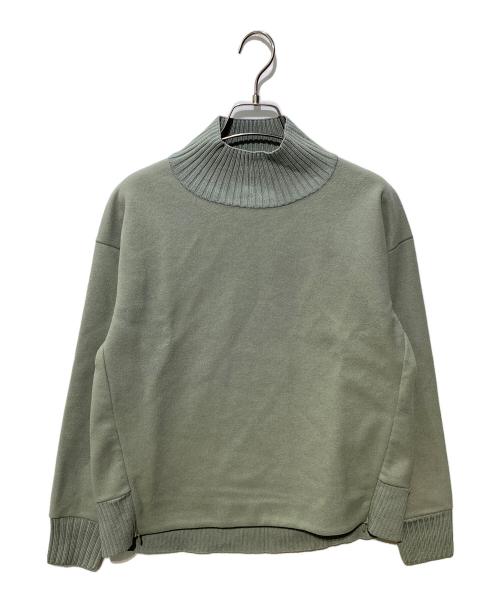 J.PRESS（ジェイプレス）J.PRESS (ジェイプレス) ニードルパンチ ハイネック スウェット グリーン サイズ:Fの古着・服飾アイテム