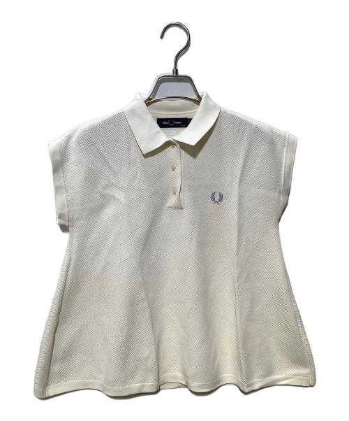 FRED PERRY（フレッドペリー）FRED PERRY (フレッドペリー) RAY BEAMS (レイ ビームス) ノースリーブフレア ポロシャツ ホワイト サイズ:UK10の古着・服飾アイテム