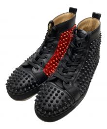 Christian Louboutin（クリスチャン・ルブタン）の古着「METAL PATENT SPIKERS」｜ブラック×レッド