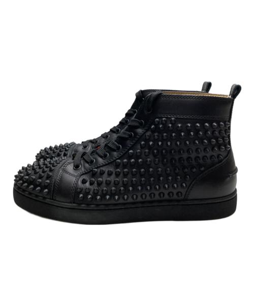 Christian Louboutin（クリスチャン・ルブタン）Christian Louboutin (クリスチャン・ルブタン) METAL PATENT SPIKERS ブラック×レッド サイズ:40 1/2の古着・服飾アイテム