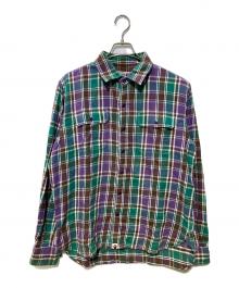 A BATHING APE（アベイシングエイプ）の古着「チェックネルシャツ」｜グリーン