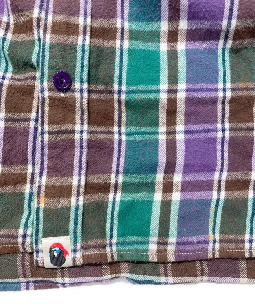 A BATHING APE（アベイシングエイプ）A BATHING APE (アベイシングエイプ) チェックネルシャツ グリーン サイズ:XLの古着・服飾アイテム