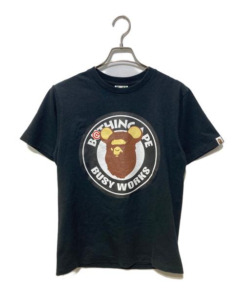 BAPE BY A BATHING APE（ベイプバイアベイシングエイプ）BAPE BY A BATHING APE (ベイプバイアベイシングエイプ) MEDICOM TOY (メディコムトイ) ABC CAMO BE@R BUSY WORKS TEE ブラック サイズ:Sの古着・服飾アイテム