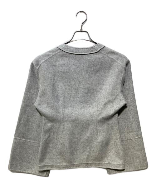 DES PRES（デ プレ）DES PRES (デ プレ) ライトダブルフェイスシャギー ノーカラージャケット グレー サイズ:FREEの古着・服飾アイテム