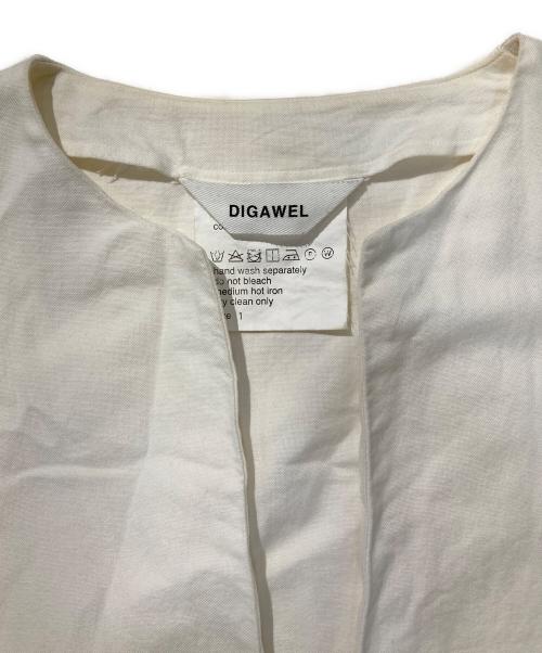 digawel（ディガウェル）DIGAWEL (ディガウェル) コットンスキッパーシャツ ホワイト サイズ:SIZE1の古着・服飾アイテム