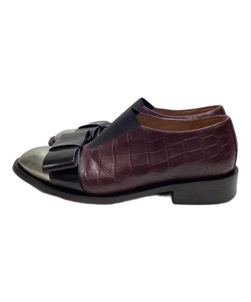 MARNI（マルニ）MARNI (マルニ) 2マテリアルリボンローファー ボルドー サイズ:SIZE35の古着・服飾アイテム