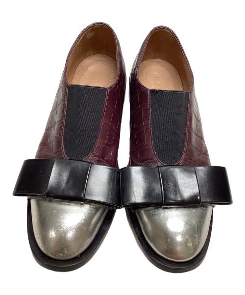 MARNI（マルニ）MARNI (マルニ) 2マテリアルリボンローファー ボルドー サイズ:SIZE35の古着・服飾アイテム