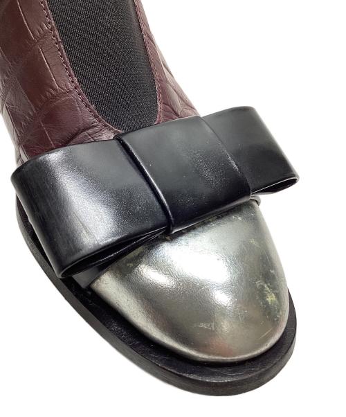 MARNI（マルニ）MARNI (マルニ) 2マテリアルリボンローファー ボルドー サイズ:SIZE35の古着・服飾アイテム