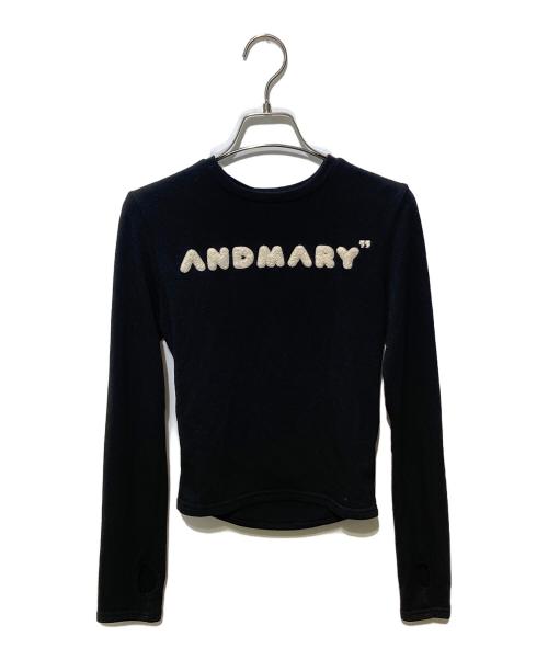 ANDMARY（アンドマリー）ANDMARY (アンドマリー) Mary logo tops ブラック サイズ:Fの古着・服飾アイテム