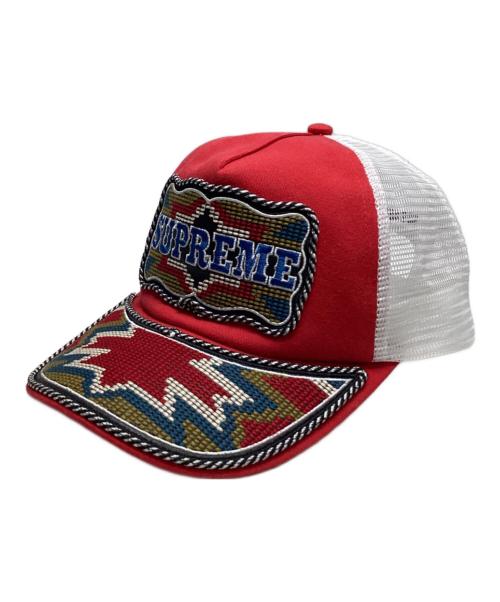 SUPREME（シュプリーム）Supreme (シュプリーム) Western Embroidered ホワイト×レッドの古着・服飾アイテム
