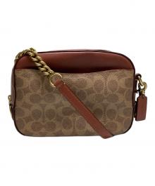 COACH（コーチ）の古着「シグネチャーショルダーバッグ」｜ベージュ