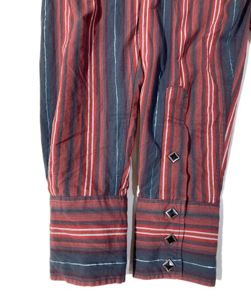 SUGAR CANE（シュガーケーン）SUGAR CANE (シュガーケーン) ストライプウエスタンシャツ レッド サイズ:Sの古着・服飾アイテム