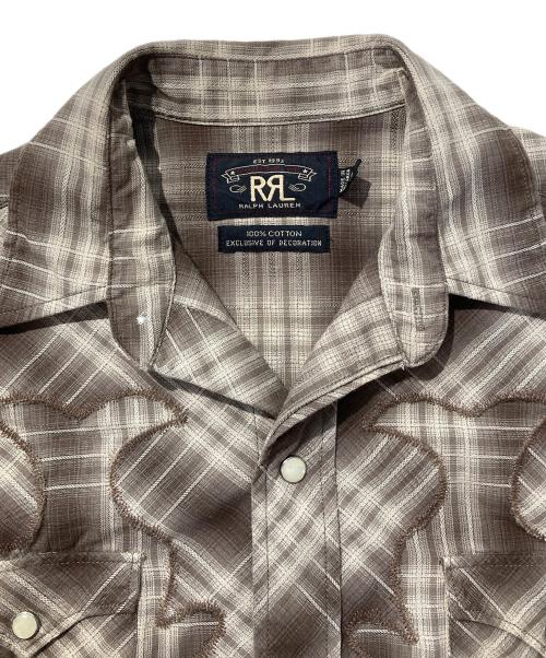 RRL（ダブルアールエル）RRL (ダブルアールエル) シャドーチェックウエスタンシャツ ベージュ サイズ:XSの古着・服飾アイテム