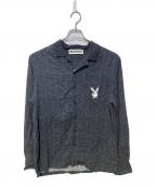 PLAY BOY BY PACSUNプレイボーイ バイ パクサン）の古着「パイソン柄オープンカラーシャツ」｜ブラック