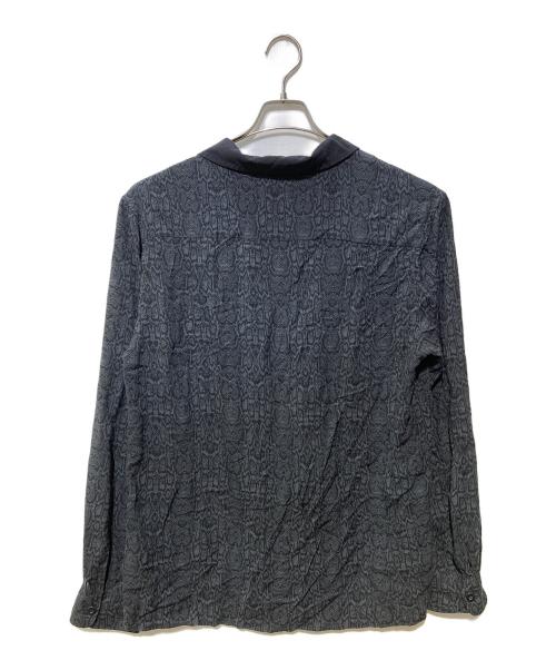 PLAY BOY BY PACSUN（プレイボーイ バイ パクサン）PLAY BOY BY PACSUN (プレイボーイ バイ パクサン) パイソン柄オープンカラーシャツ ブラック サイズ:Mの古着・服飾アイテム