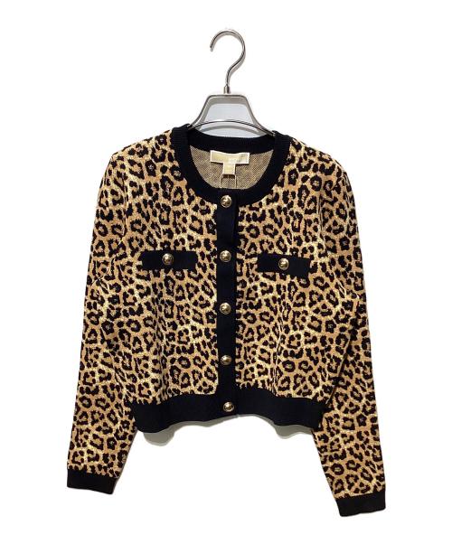MICHAEL KORS（マイケルコース）MICHAEL KORS (マイケルコース) チータープリントスナップカーディガン ブラウン サイズ:Mの古着・服飾アイテム
