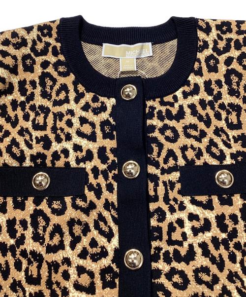 MICHAEL KORS（マイケルコース）MICHAEL KORS (マイケルコース) チータープリントスナップカーディガン ブラウン サイズ:Mの古着・服飾アイテム