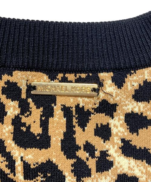 MICHAEL KORS（マイケルコース）MICHAEL KORS (マイケルコース) チータープリントスナップカーディガン ブラウン サイズ:Mの古着・服飾アイテム