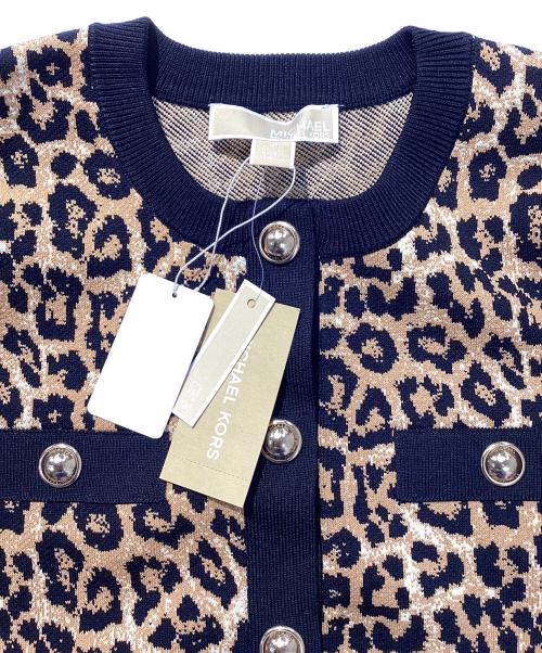 MICHAEL KORS（マイケルコース）MICHAEL KORS (マイケルコース) チータープリントスナップカーディガン ブラウン サイズ:Mの古着・服飾アイテム